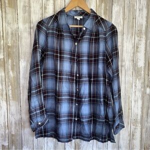 J. Jill  Blue Plaid Button Down